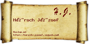 Hársch József névjegykártya